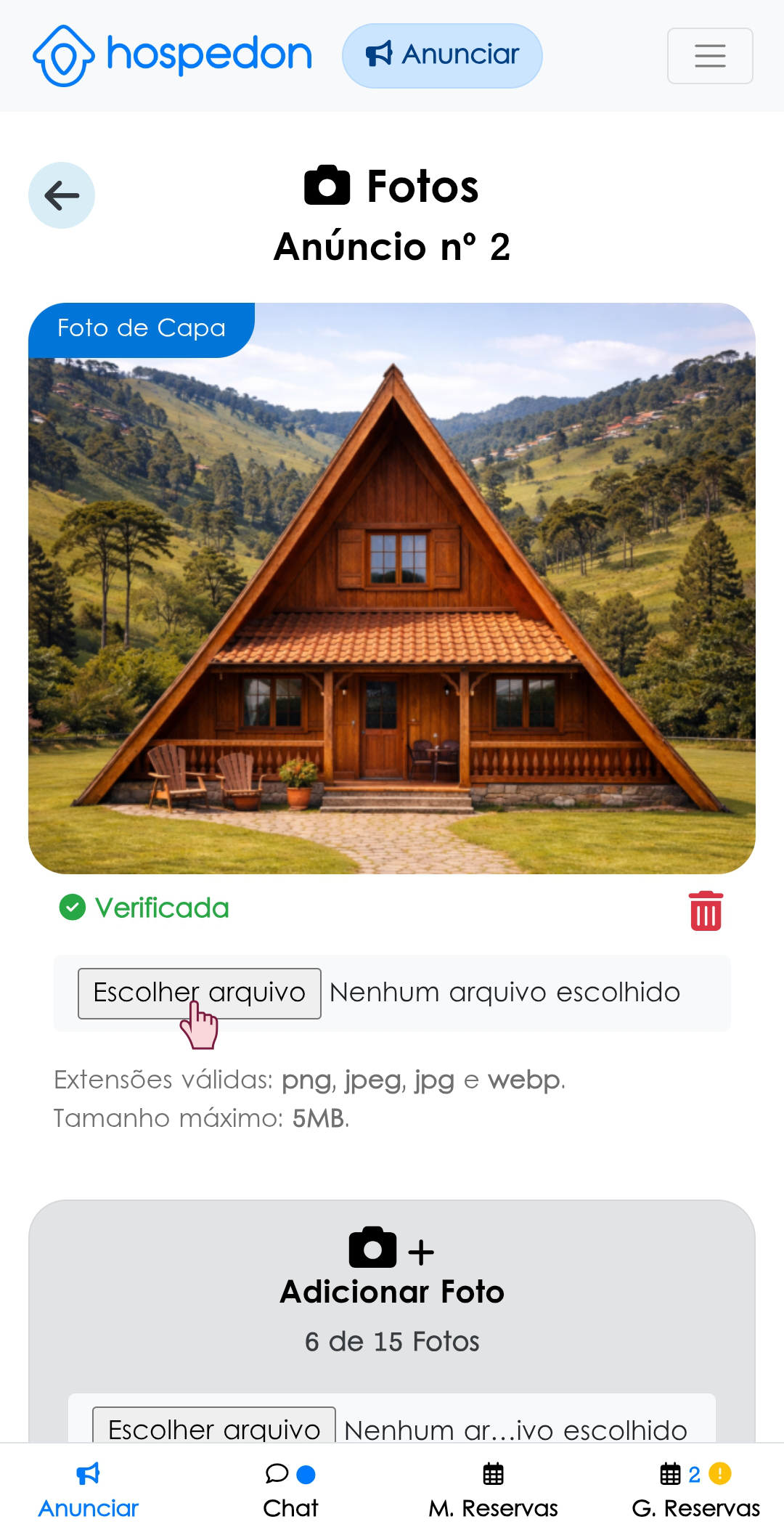 Tutorial Adicionar Fotos