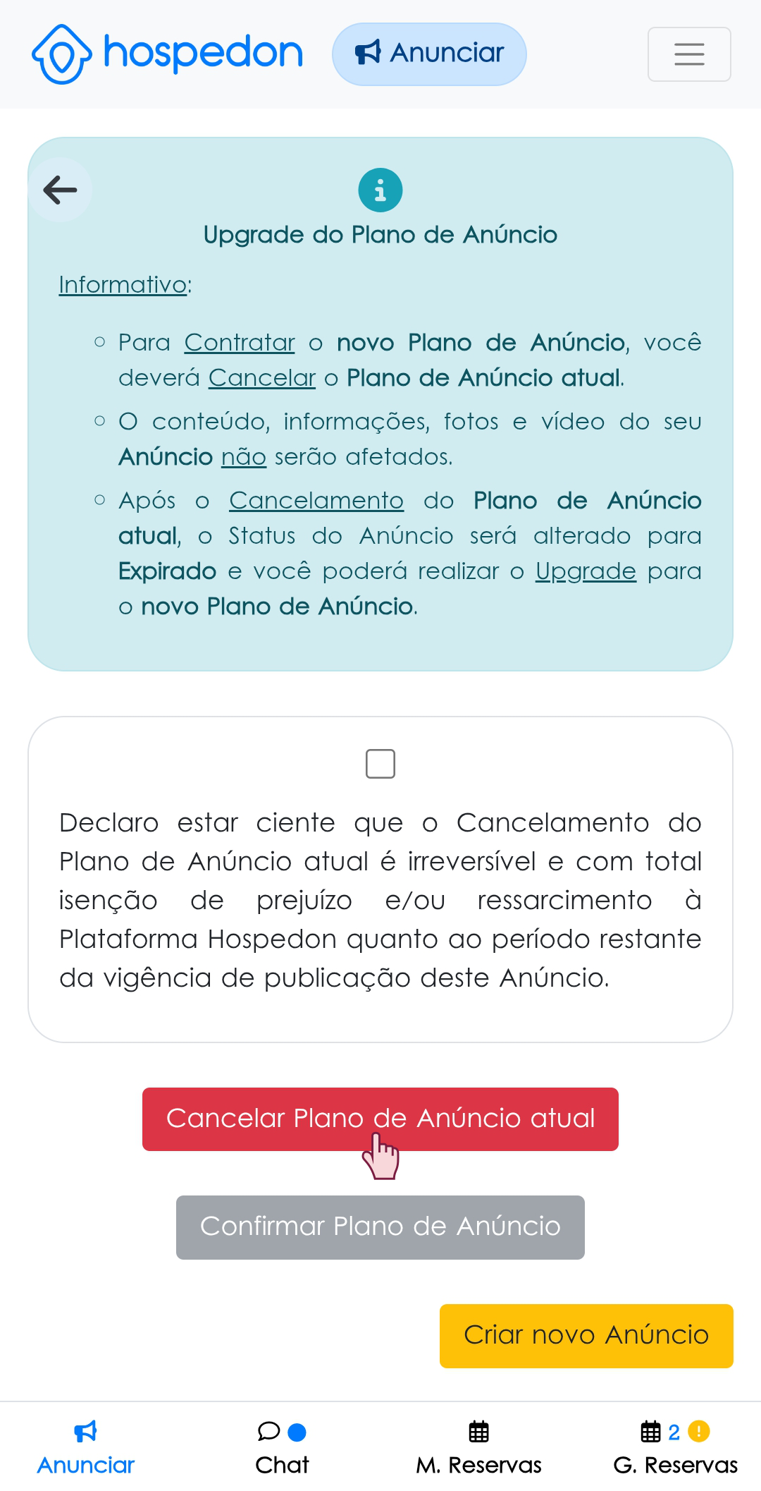 Tutorial Upgrade do Plano de Anúncio