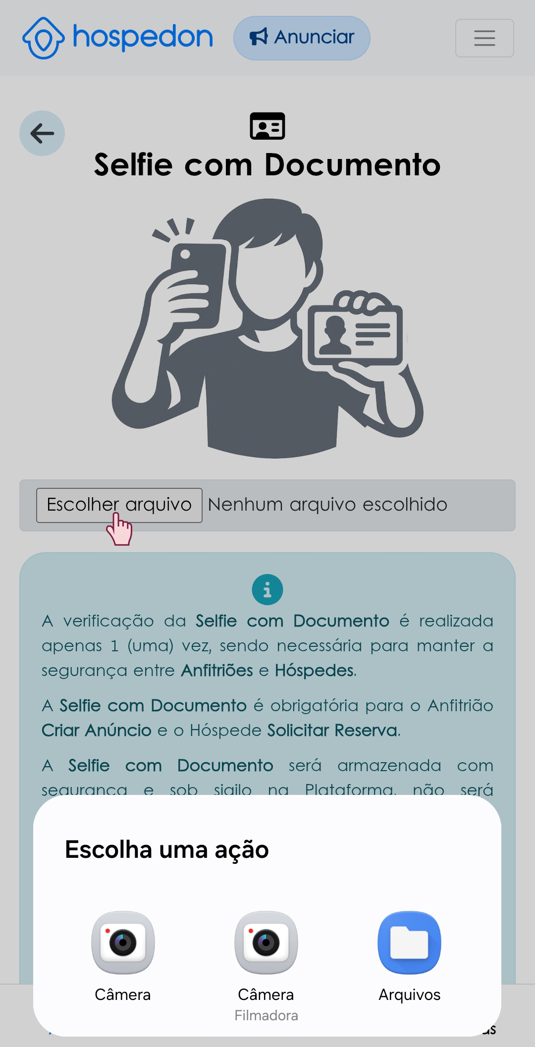 Tutorial Selfie com Documento